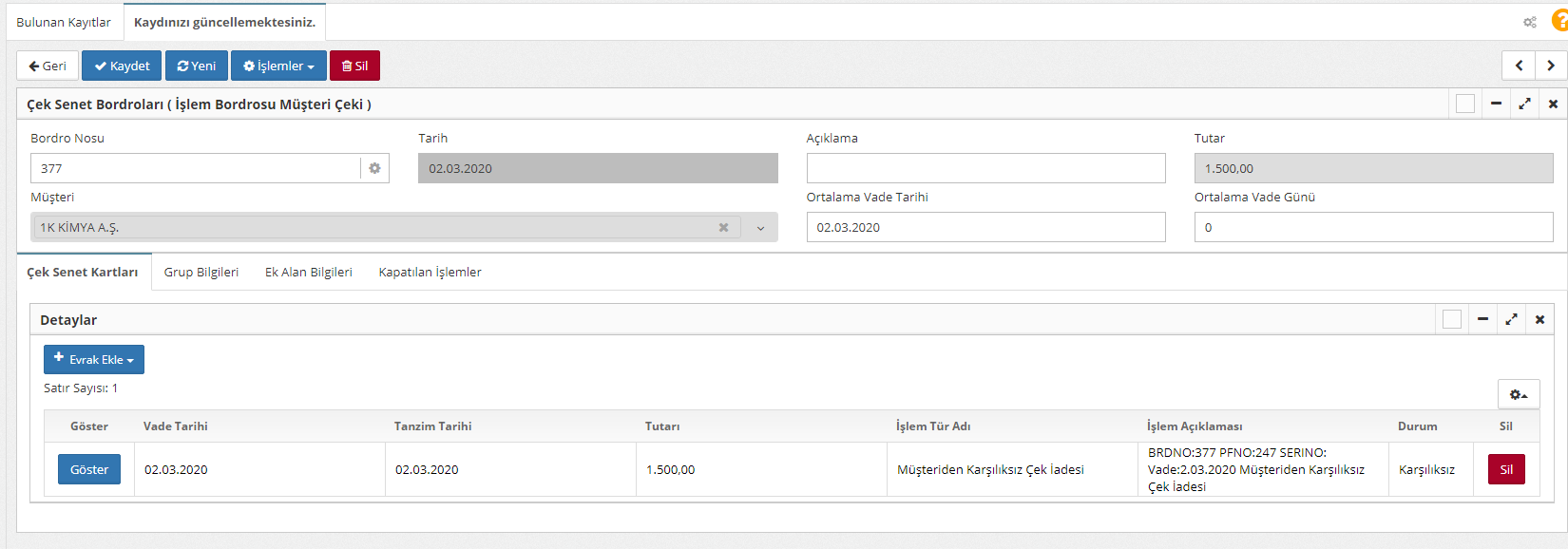 müşteriden karşılıksız çek 2